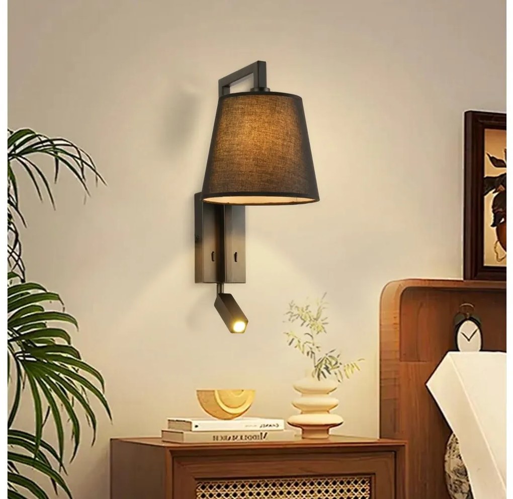 Brilagi - Applique a LED RAYA 1xE14/40W/230V + LED/3W nero