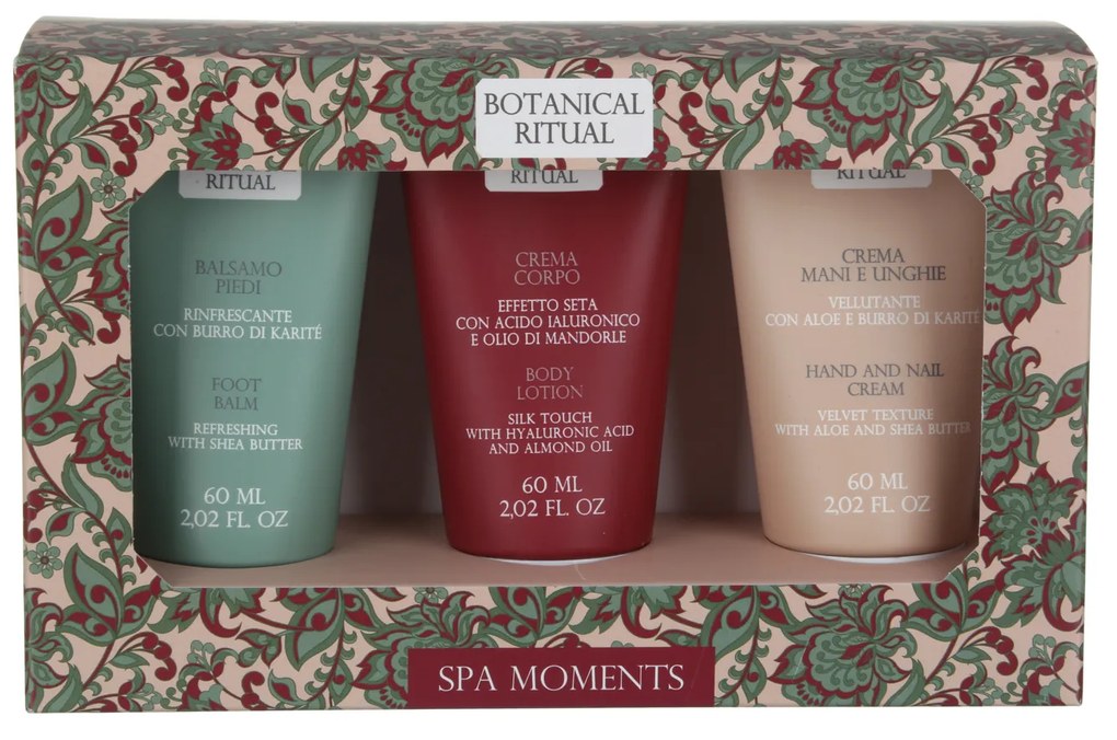 Set 3 creme corpo cofanetto regalo rosa liberty Botanical Ritual