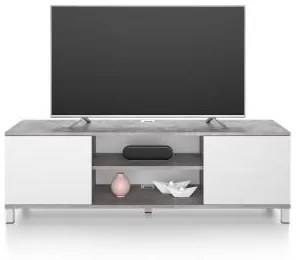 Mobile Porta Tv Rachele, Cemento e Bianco Frassino