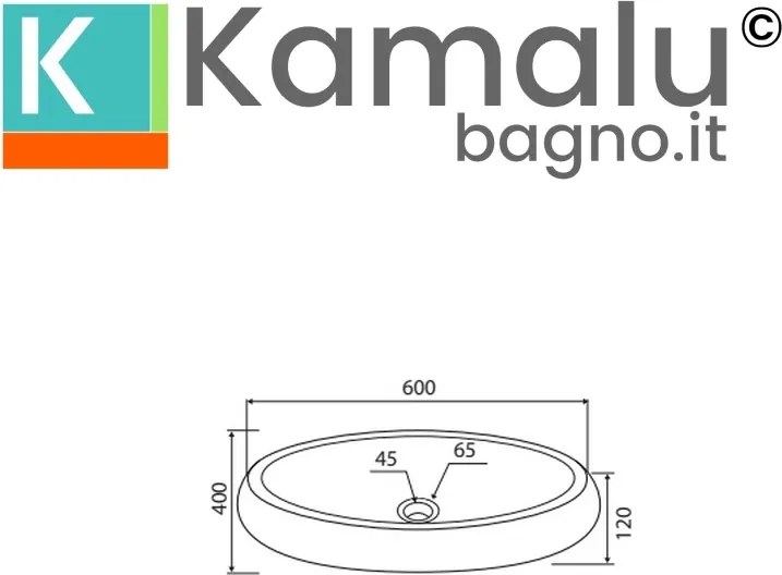 Lavabo da appoggio design ovale in pietra naturale color crema | Litos-Onyx - KAMALU