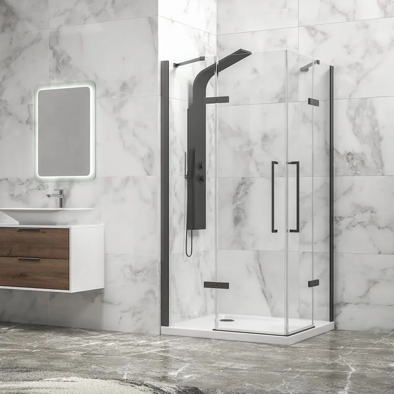 Box doccia 70x70 colore gun metal battente | KT1000GM - KAMALU
