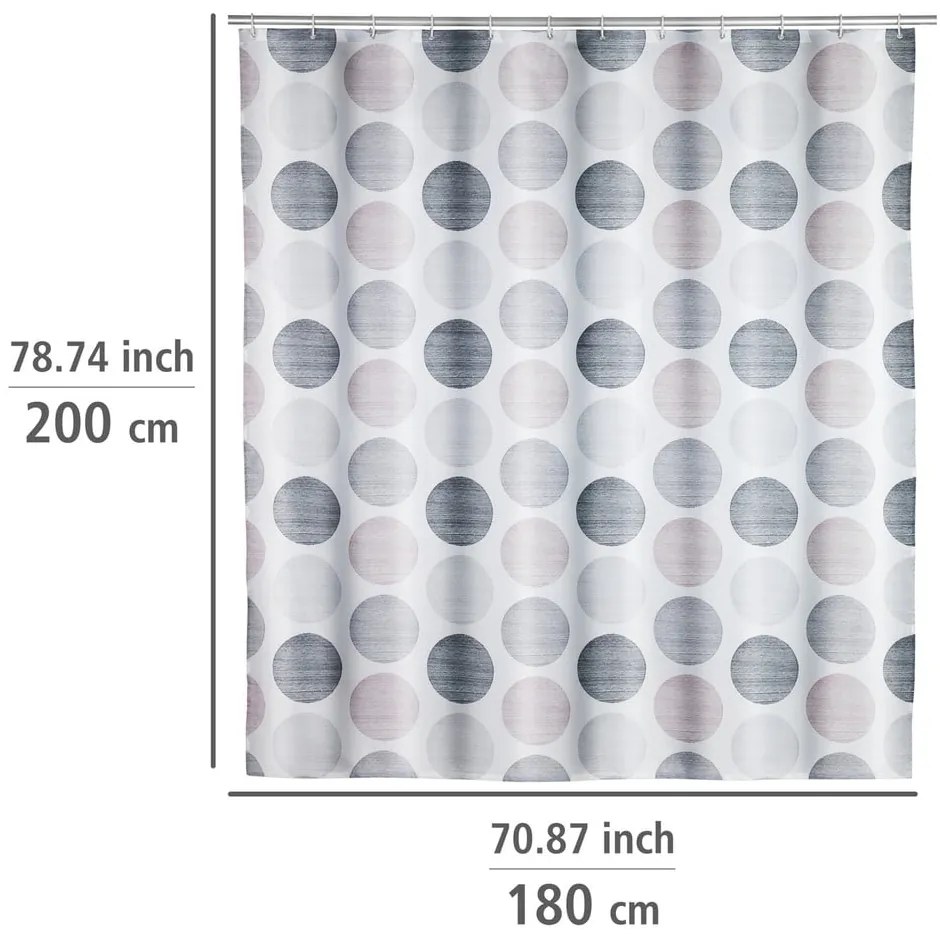 Tenda da doccia 180x200 cm Pastel Dots - Wenko