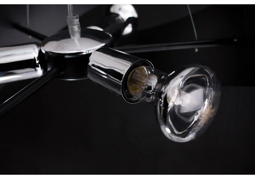 Sospensione Moderna 1 Luce In Fasce Di Acciaio Nero