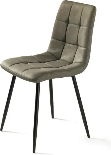 Sedia da cucina in ecopelle Oliva e gambe metallo nere - ARCA 2 sedie