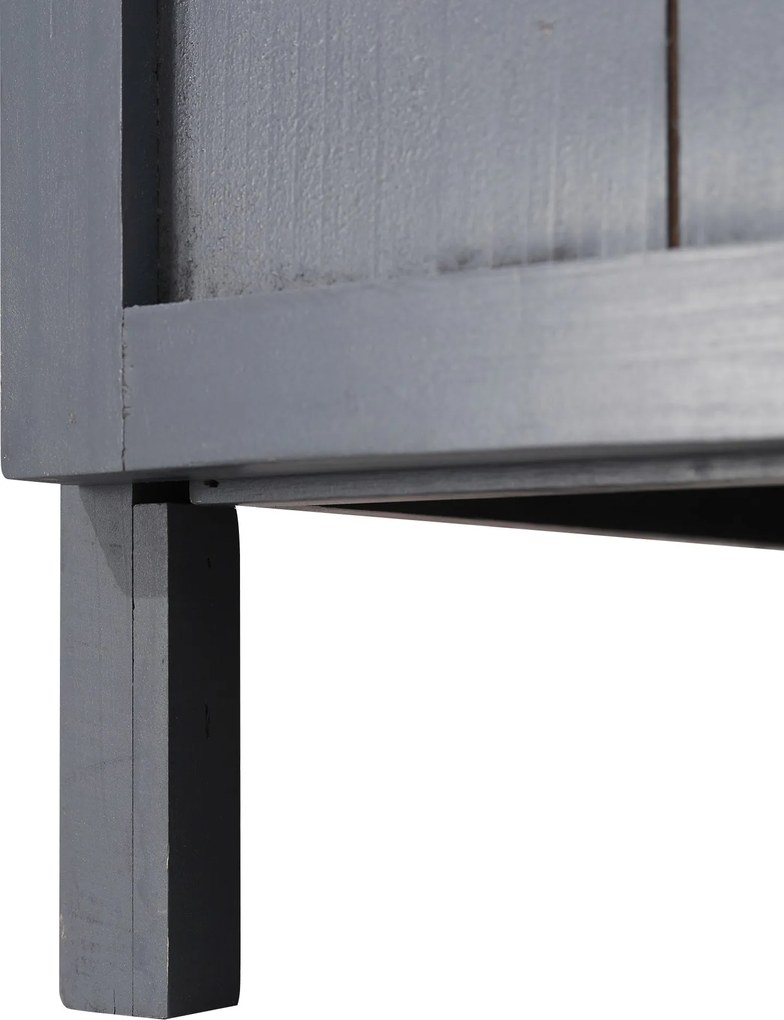 Armadio da Esterno 2 Ante 98x48x95,5 cm in Legno con Piano in Metallo Grigio...