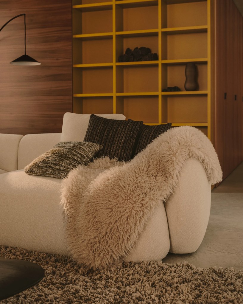 Kave Home - Divano modulare Martina 3 posti con chaise longue sinistra écru 287 cm