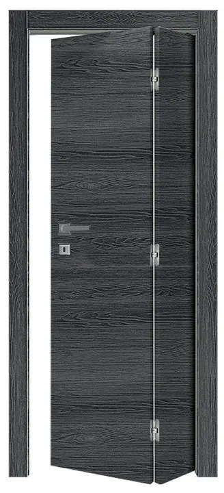 Porta pieghevole a libro asimmetrica Oxford antracite L 90 x H 210 cm spingere a destra