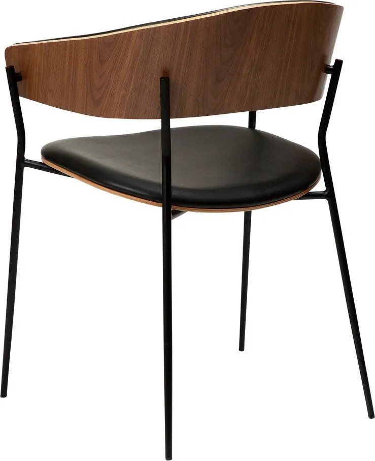 Sedia da pranzo nera/colore naturale scuro con braccioli Crib – DAN-FORM Denmark