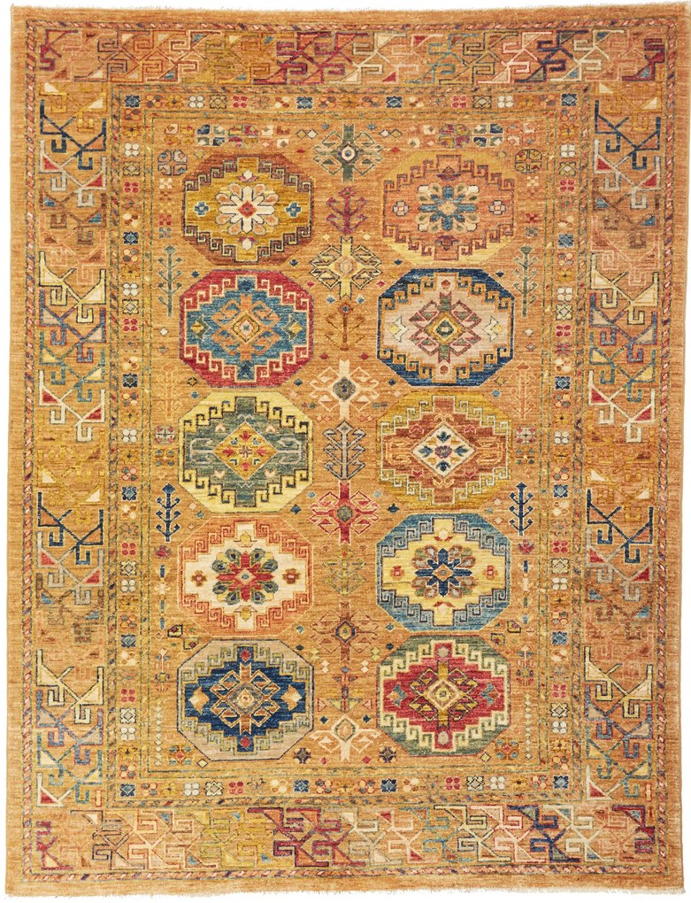 Samarkand Tappeto 150 x 200 Marrone (Pakistan) Annodato A Mano