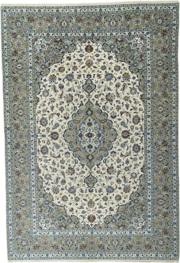 Kashan Tappeto 200 x 300 Beige (Iran) Annodato A Mano