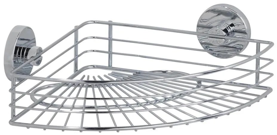 WENKO 20887100-Mensola tonda VACUUM-LOC in acciaio 31x22,5 cm, cromo lucido