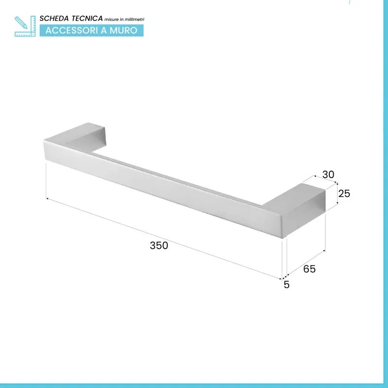 Set con appendino, porta rotolo e porta salviette a muro argento Sky
