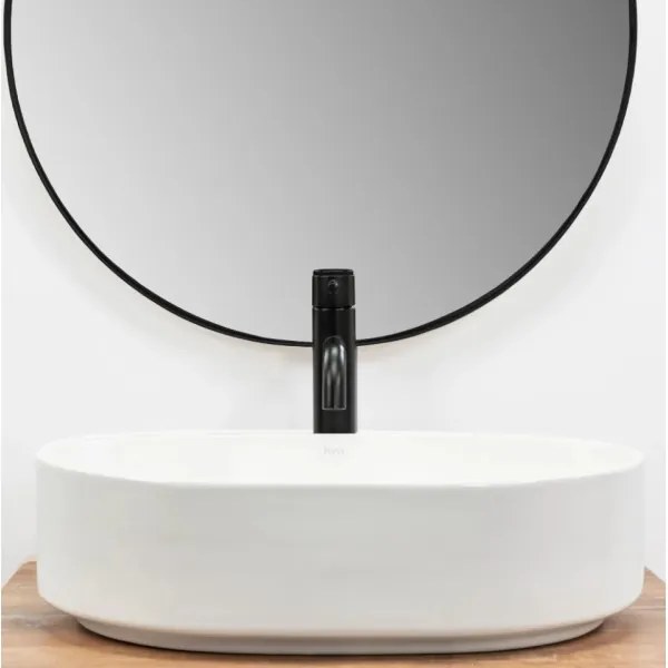 REA-U6563 - Lavabo da appoggio NADIA 38 x 50 cm, ceramica, bianco lucido