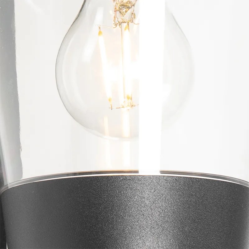 Lampada da parete per esterni nera IP44 con sensore di movimento - Joren