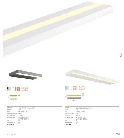 Redo 01-3553 - Applique a LED SEED LED/15W/230V nero