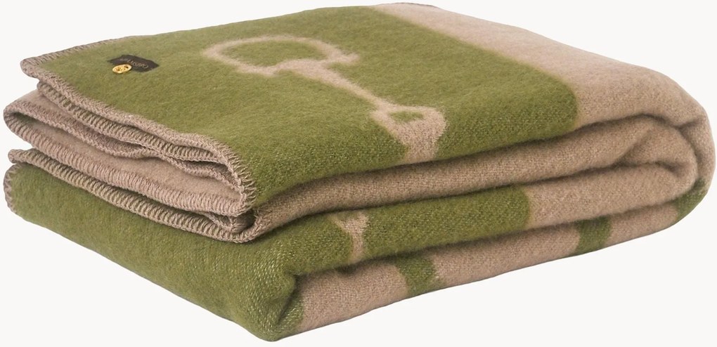 Coperta in lana con motivo jacquard Equestrian