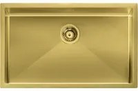 Lavello IRIDE MATT F3 1 vasca ACCIAIO INOX Finitura: GOLD OPACO, incasso: slim, sottotop e filotop, 77X45 prof. 19 012356.L79.X0.00.2022