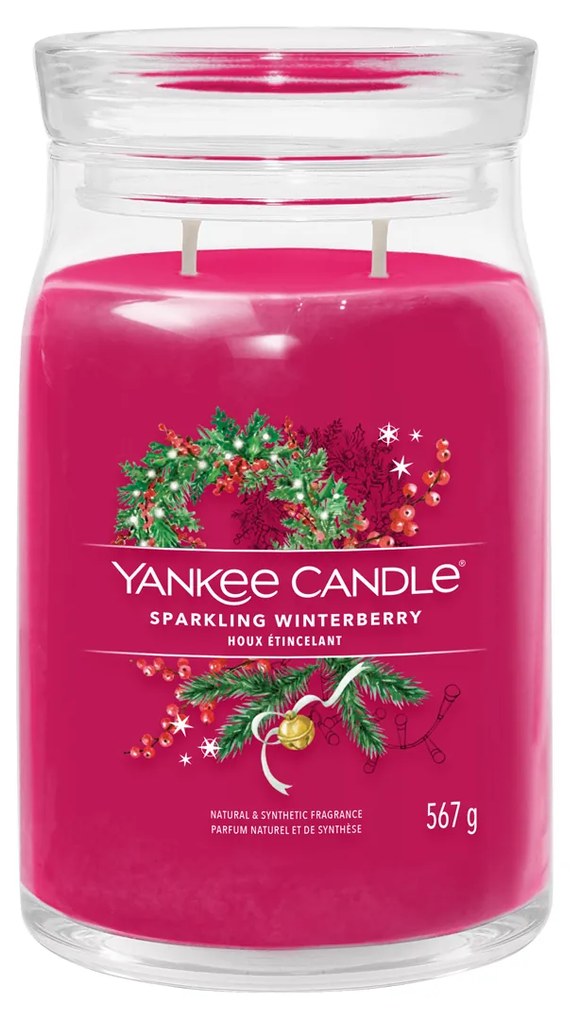 Sparkling Winterberry candela in giara grande Yankee Candle