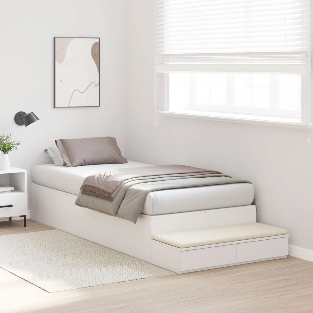 Struttura letto contenitore bianco legno ingegnerizzato