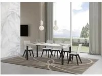 Tavolo allungabile 70x110/194 cm Everyday telaio Antracite Colore: Bianco Frassino