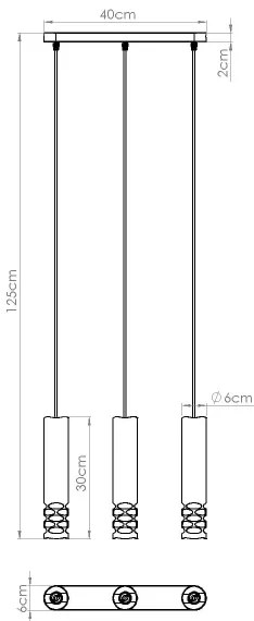 Sollux SL.1693 - Lampadario a sospensione con filo LIRO 3xGU10/10W/230V bianco