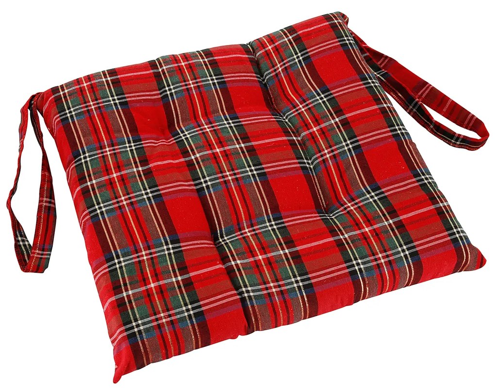 Cuscino sedia 40x40 cm Christmas Carol rosso