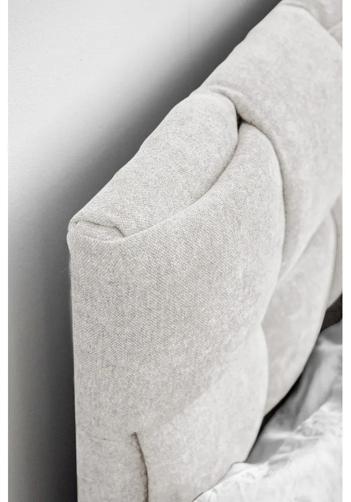 Letto matrimoniale imbottito color crema con rete inclusa 140x200 cm Eve – Miuform