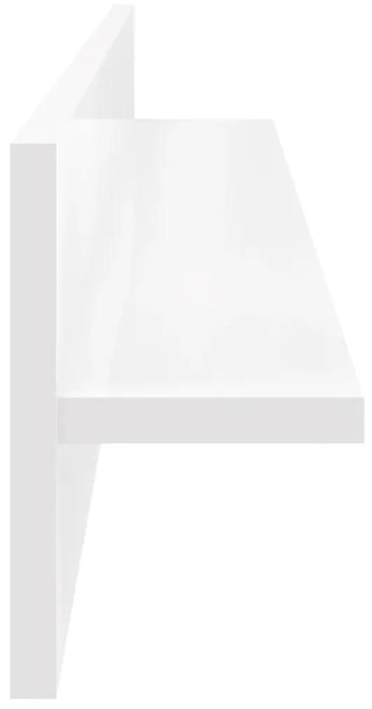 Mensole a muro 2 pz bianco lucido 80x11,5x18 cm in truciolato