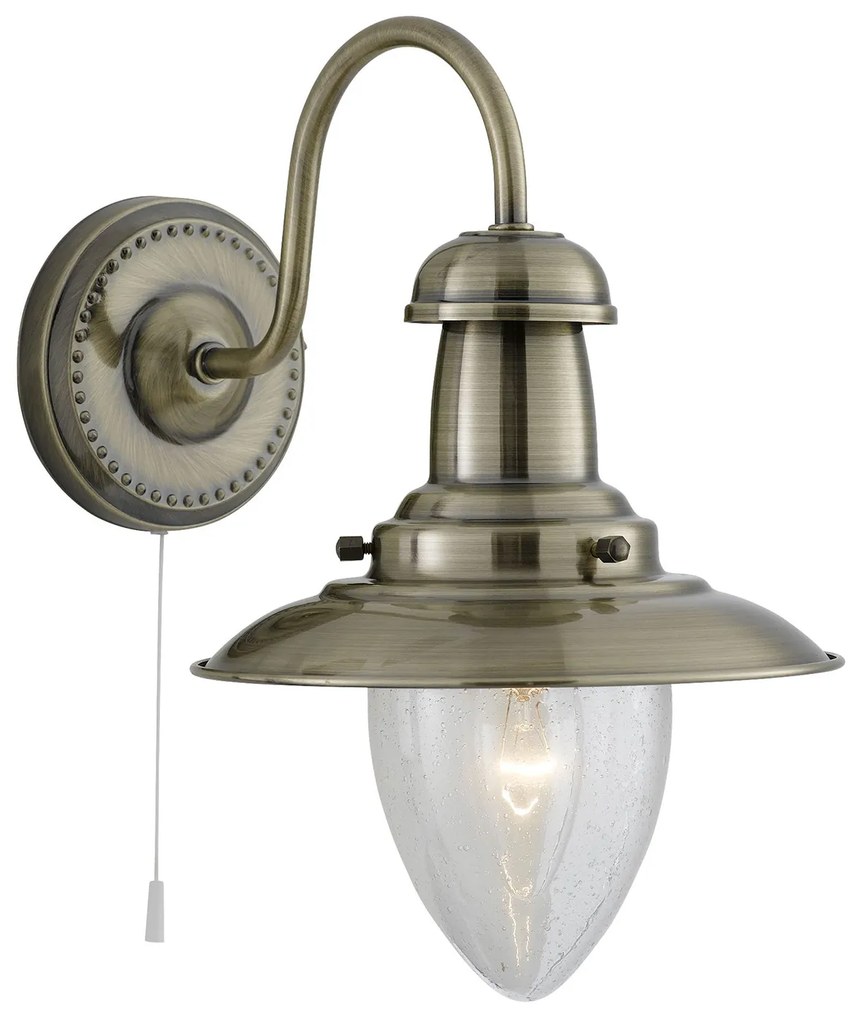 Applique Classica Fisher Man Acciaio Adjustable Vetro 1 Luce E27