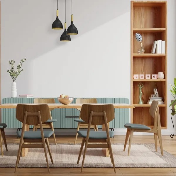 Lampadario a sospensione con filo NOAK 3xE27/60W/230V nero/oro