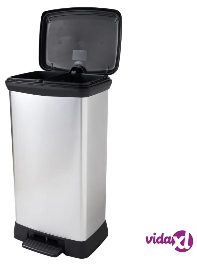 Curver Pattumiera a Pedale Deco 50 L Argento
