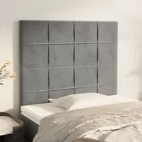 Testiera 2 pz Grigio Chiaro 90x5x78/88 cm in Velluto cod mxl 50845