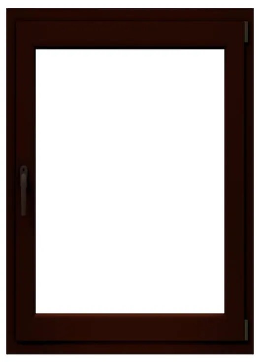 Finestra in PVC noce L 80 x H 140 cm, 1 anta apertura a destra