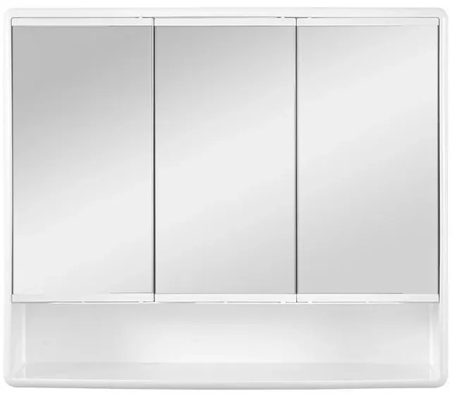 Specchio contenitore 60x50 cm bianco con 3 ante e ripiani interni