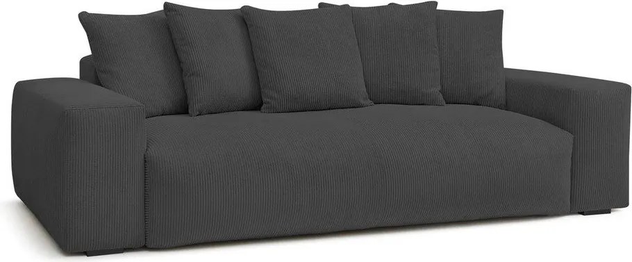 Divano grigio con rivestimento in velluto a coste 280 cm Voltaire – Bobochic Paris