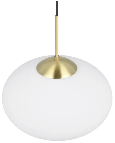 Lampadario in bianco-oro con paralume in vetro ø 40 cm Fomento - Trio