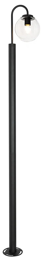 Lanterna da esterno moderna nera con vetro trasparente 200 cm IP44 - Sfera