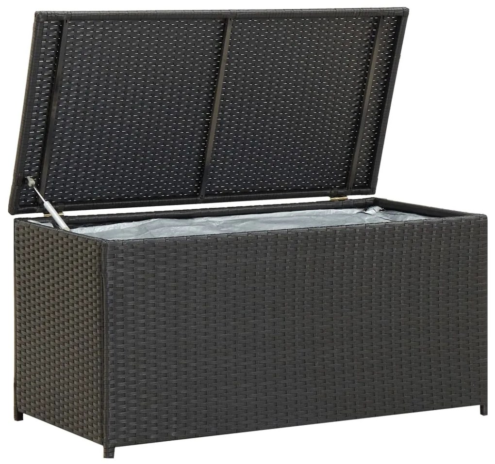 Baule Da Giardino İn Polyrattan 100x50x50 Cm Nero /