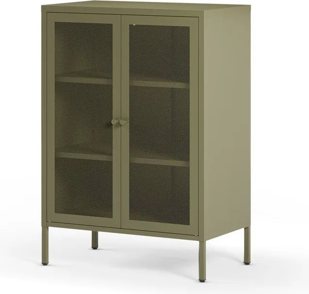 Armadietto verde in metallo 70x100x40 cm Fayna – Marckeric
