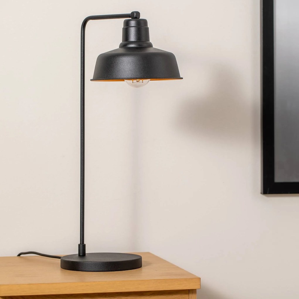 Opviq Lampada da tavolo Berceste 181BLACK-ML, metallo nero Altezza 55 cm