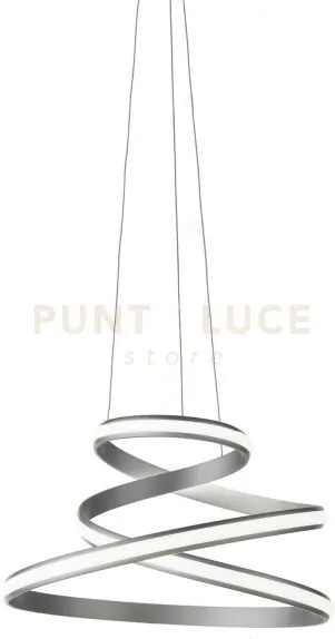 Sospensione vuelta a led silver 3000k 2500lm 50w dimmerabile d.57cm