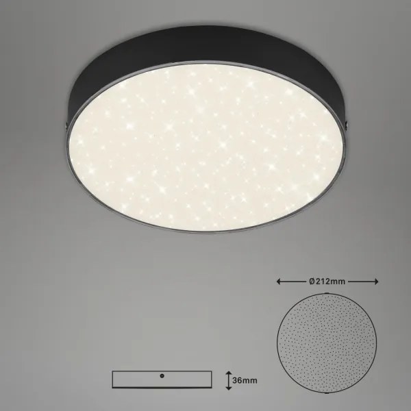 Briloner 7073-415 - Plafoniera LED STAR SKY LED/16W/230V diametro 21 cm nero