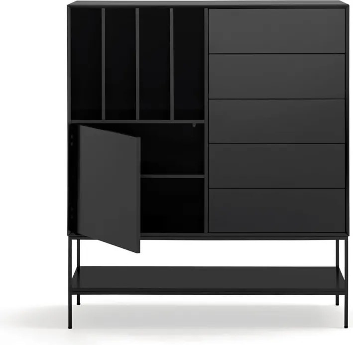 Armadietto nero 120x140x45 cm Platt – Teulat