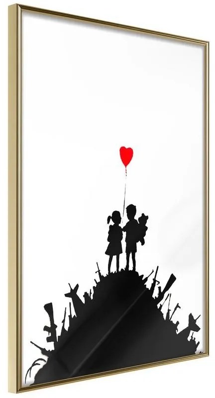 Poster  Banksy: Kids on Guns  Cornice Quadri Cornice d'oro, Larghezza x Altezza Home decor 40x60