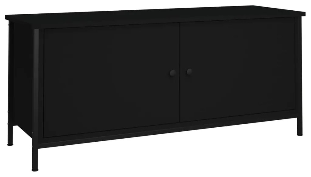 Mobile porta tv con ante nero 102x35x45 cm in legno multistrato