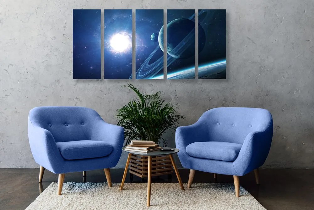Quadri 5 pezzi – Pianeta nello spazio