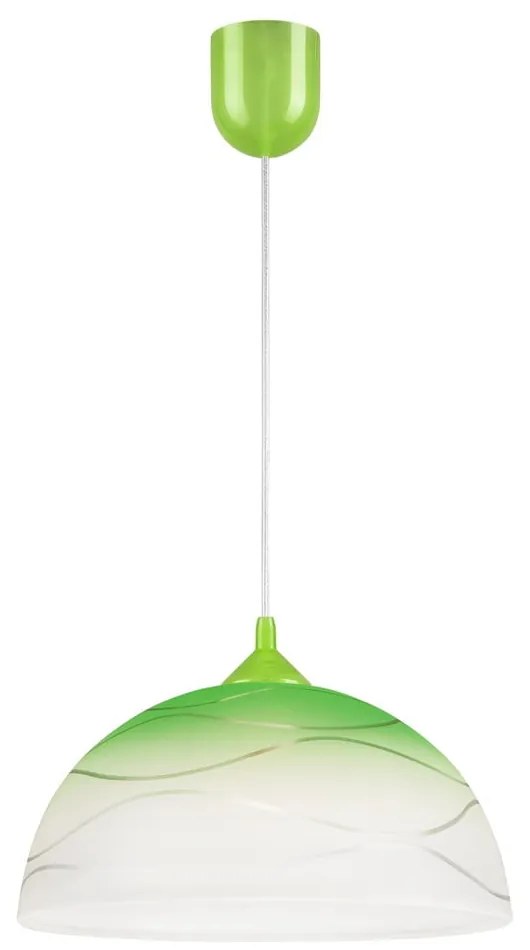 Lampadario verde con paralume in vetro ø 30 cm Sfera – LAMKUR