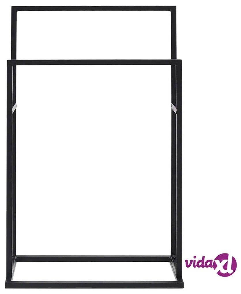 vidaXL Portasciugamani Autoportante Nero 48x24x78,5 cm in Ferro
