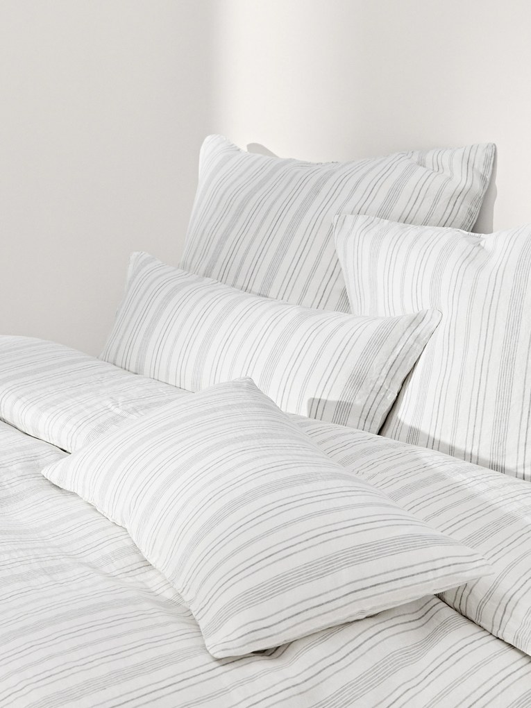 Copripiumino in lino lavato a righe Telma