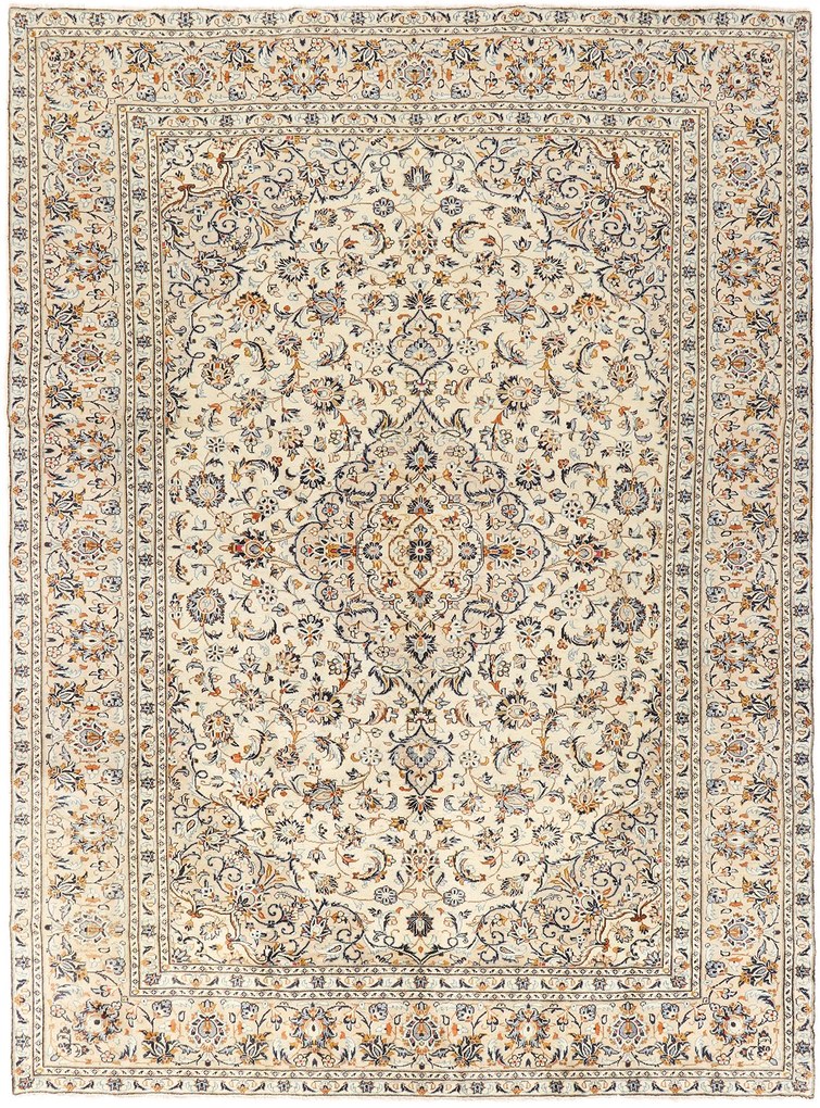 Kashan Tappeto 330 x 250 Beige (Iran) Annodato A Mano